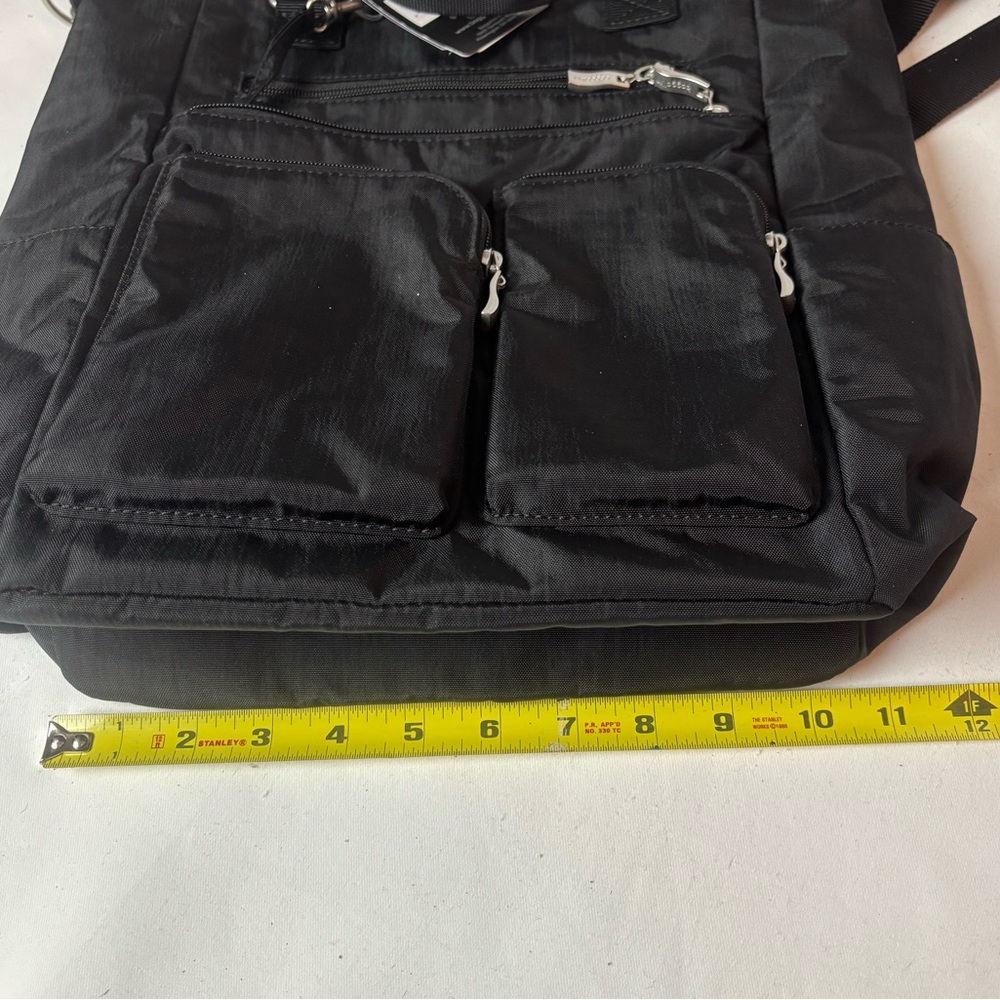 NWT Baggallini All Set 3-in-1 Tote Backpack RFID Travel Bag Black Crossbody New - Picture 11 of 13